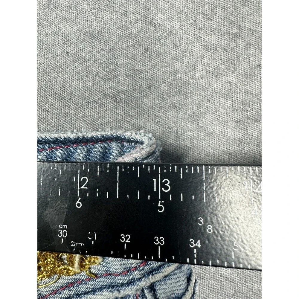 DOLCE AND GABBANA Jeans Designer Floral Embroidered Y2K Distressed Measure 26x30 - Picture 7 of 14